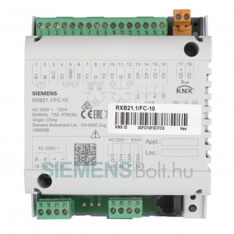 Siemens RXB21.1/FC-10 Egyedi helyiséghőmérséklet szabályozó Fan-Coil alkalmazásokhoz KNX busz